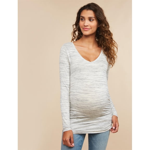 Motherhood Maternity Long Sleeve Side Ruched Maternity T Shirt