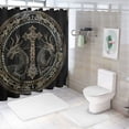 thumbnail image 7 of Orinice Dragon Crosses Black Background Bathroom Decor Set with Hooks - Colorful Luxurious Graphic Print Polyester Fabric Fashion Shower Curtain for Chic Modern Bathroom Decor 69x72, 7 of 7