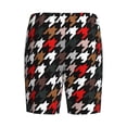 thumbnail image 2 of Lsque Houndstooth Green Red Mens Sleep Pajama Shorts,Short Pajama Pants, Cotton Ultra-Soft Knit-4X-Large, 2 of 9