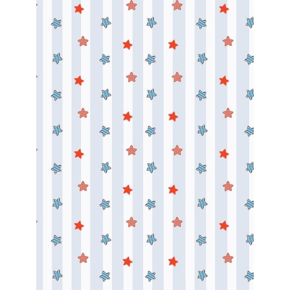 Stars and Stripes Removable Vinyl Wallpaper By Fisher-Price - Silver