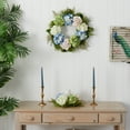thumbnail image 3 of Nearly Natural 24" Hydrangea Wreath in Blue, 3 of 3