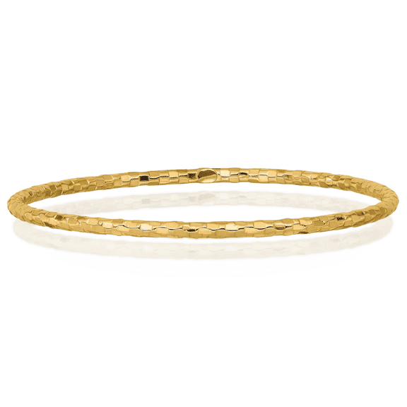 14K Solid Yellow Gold Slip On Bangle Bracelet