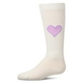 thumbnail image 3 of MeMoi Girls "Filled Heart" Ribbed Cotton-Rich Novelty Knee High Sock - Girls - Female, 4, Purple, 3 of 11