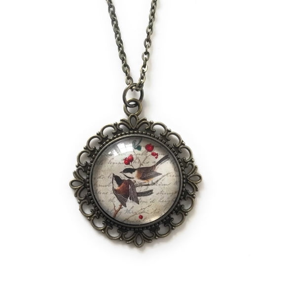 Chickadee Necklace for Women - Bird Necklace - Vintage Style Jewelry - Gift for Women - Victorian Inspired
