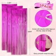thumbnail image 2 of 3 Pack Rose red Foil Fringe Backdrop Curtains,3.3 ft x 9.9 ft Thicken Metallic Tinsel Streamer Party Decorations fo Christmas New Year Birthday Wedding Graduation Party Decor Supplies, 2 of 7