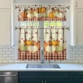 thumbnail image 3 of Fall Kitchen Valances, Fall Decorations for Home, Thanksgiving Fall Kitchen Curtains Rod Pocket Autumn Window Curtains Tier and Valance Set Fall Decor, 54" x 18" Valance, 27" x 36" Tier, 3 Panel Set, 3 of 6