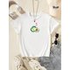 thumbnail image 1 of Sleeping Avocado Print, Toddler Girl's Comfy Short Sleeve T-shirt For Spring And Summer For Outdoor Activities, As Gifts, 1 of 6