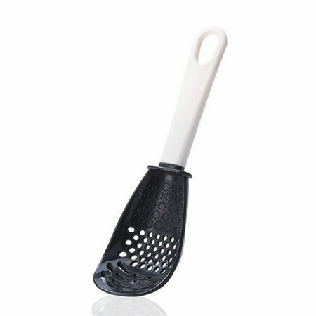 

Handheld Cooking Spoon Long Handle Strainer Scoop Grater Non-Stick Heat Resistant Household Restaurant Kitchen Accessories Black