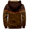 thumbnail image 5 of Men's Winter Print Hooded Jacket, Ethnic Pattern Fleece-Lined Thick Casual Zipper Coat for Outdoor Leisure and Holiday Gift,Brown,7XL, 5 of 5