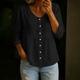 thumbnail image 2 of Eres Más Que una Camisa de Puntuación de Prueba Casual Quarter Sleeve V-Neck Top de Color Sólido para Mujeres, Haz Que Tu Propia Camisa de Moda Se Ajuste Suelto para el Uso Diario, 2 of 7