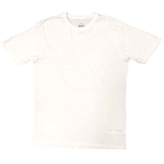 Fleetwood Mac Unisex Hi-Build T-Shirt: Classic Logo (White-On-White)