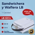 thumbnail image 4 of Wafflera Sandwichera Eléctrica Portátil con Parrilla Intercambiable Blanca, 4 of 8