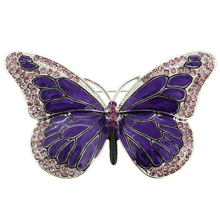 - Amethyst Purple Butterfly Crystal Pin Brooch