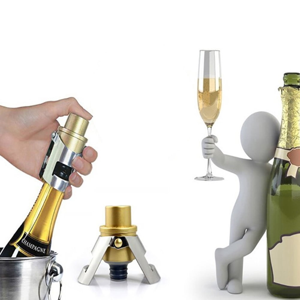 Simple Stainless Steel Champagne Stopper Sparkling Wine Stopper golden