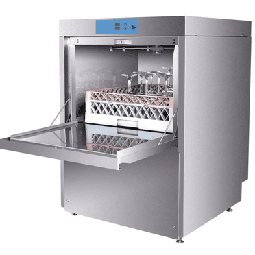 208-240V High-Temp Undercounter Commercial Dishwasher/Glasswasher Built-In Booster, Built-In Detergent & Rinse Aid Pumps, 3-phrase