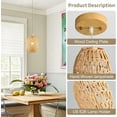 thumbnail image 4 of 3 Packs Rattan Pendant Lights Kitchen Island  Handmade Woven Adjustable Kitchen Pendant Lighting Over Sink Wicker Kitchen Pendant Light Farmhouse Hanging Lamp, 4 of 18