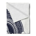 thumbnail image 2 of Northwoods Soft Flannel Fleece Throw Blanket, Mountains Celtic Style Outdoors of Adventure and Camping, Cozy Plush for Indoor and Outdoor Use, 50" x 60", Dark Blue and White, by Ambesonne, 2 of 5