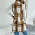 thumbnail image 3 of Pounoo Flannel Plaid Vest for Womens Lapel Button Down Sleeveless Blazer Jackets with Pockets Fall Winter Clothes Gift, 3 of 8