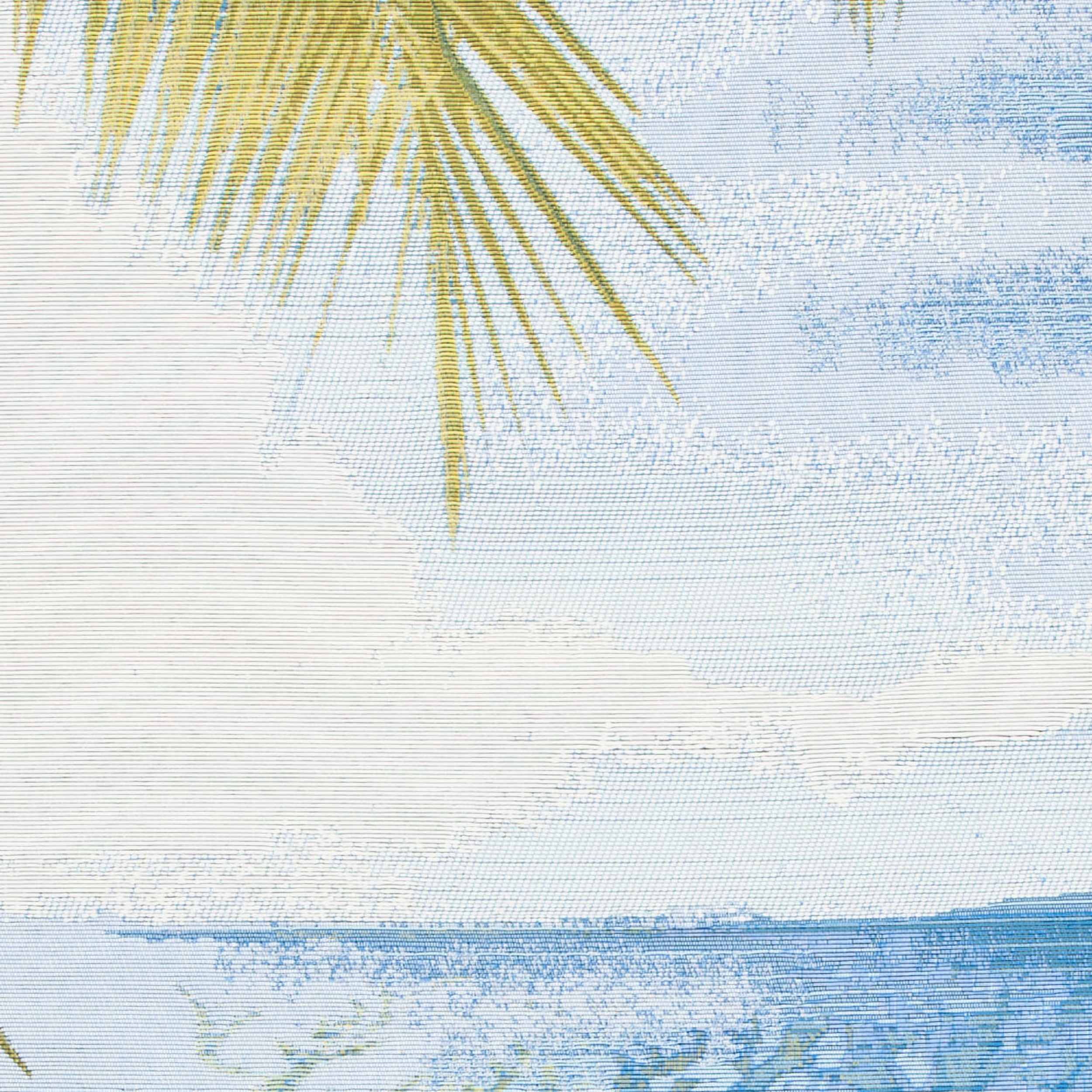 SAFAVIEH Barbados Beach Waves Outdoor Area Rug, 5'3" x 7'6", Gold/Blue