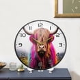 thumbnail image 5 of Coolnut Highland Cow Colorful Wall Clock Round Silent Non Ticking Battery Operated Accurate Arabic Numerals Design Clocks for Home Kitchen Living Room Bedroom 12inch Home Decor, 5 of 6