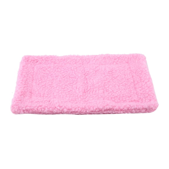 BIMZUC Rectangular Plush Bed Mat for Hedgehog, Guinea Pig, Hamster - Soft House Nest Cushion, Pink (9.45x7.09x1.57 inches / 24x18x4 cm)