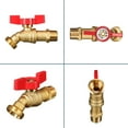 thumbnail image 4 of 15 Pack Male Hose Bib 1/2" MIP x 3/4" MHT, 1/4 Turn Brass Garden Faucet Shut off Valve Heavy Duty Water Hose Spigot for Garden Patio Hose Outdoor (Red), 4 of 6