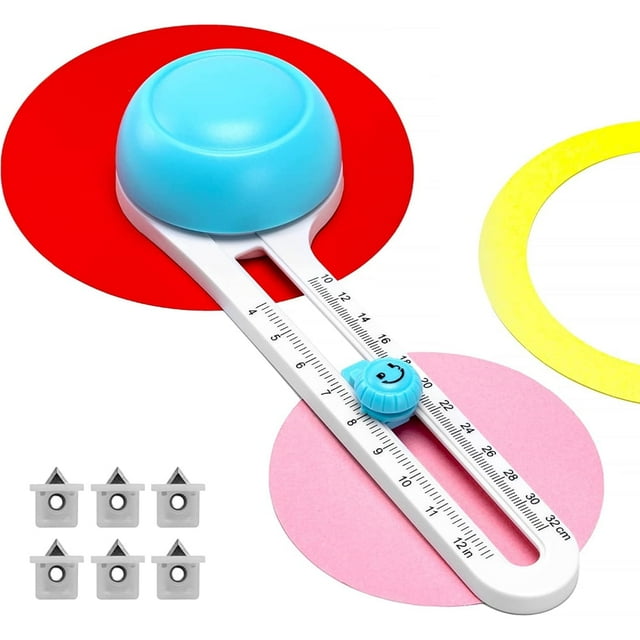 YOPTOP Coupe-Cercle, Coupe-Cercle Rotatif pour Papier Artisanal (Comprend 6 Lames)
