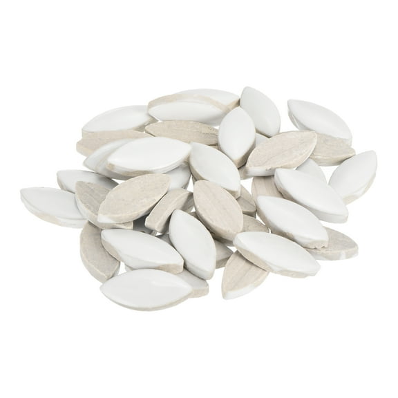 200g Ceramic Mosaic Tiles for Crafts Bulk, Flower White Ceramic Tiles for Mosaic Kits