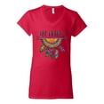thumbnail image 3 of Colorful Neon Be Brave Dreamcatcher | Dean Russo Art Pop Culture Womenâ€™s Standard V-Neck Tee, Red, Small, 3 of 6