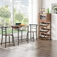 thumbnail image 3 of VINGLI Folding Dining Table and Chairs for 2,31.5" Drop Leaf Dining Table for Small Space,Round Folding Table with 2 Chairs for Home,Kitchen,Apartment,Black&Brown, 3 of 7