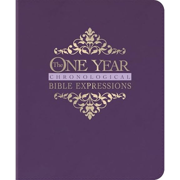 Pre-Owned The One Year Chronological Bible Expressions NLT (LeatherLike, Imperial Purple), 9781496477842, 1496477847, Paperback,