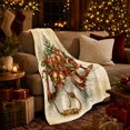 thumbnail image 3 of Red Sled with Jingle Bells, Nostalgic Vintage Style for Holiday Lovers, Cozy Snowy Present Scene, Flannel Blanket for Living Room and Bedroom, Christmas Gift and Winter Home Decor, 3 of 7