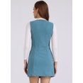 thumbnail image 3 of DARING DIVA Women's Stylish Corduroy Overall Scoop Neck Sleeveless Dress M Blue, 3 of 6