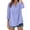 Purple, variant on Fantaslook Womens 3/4 Sleeve Button Down Shirts V Neck Roll Up Sleeve Tops Cotton Linen Casual Summer Blouses Shirts