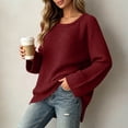 thumbnail image 3 of MexChoioe Women's Sweaters Scoop Neck Ribbed Knit Long Sleeve Oversized Fall Tunic Sweater for Women, 3 of 5