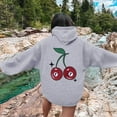 thumbnail image 2 of Puliio Womens Hoodies Cute Cherry Printed Long Sleeve Casual Pullover Hoodie Spring Fall Winter Soft Comfortable Hooded Sweatshirt With Front Pocket, 2 of 6