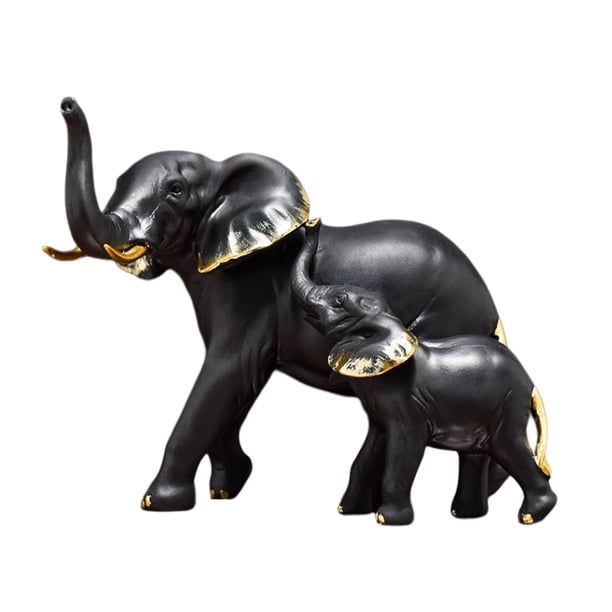 Elefante de resina Esculturas de animales Adornos de escritorio Regalo de vacaciones para el porche de la oficina JShteea El nuevo