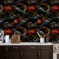thumbnail image 2 of Peel and Stick Wallpaper Dark Ravens Red Autumn Leaves Black Wall Mural 17.7in x 9.8ft Self Adhesive Removable Wall Paper Renter Friendly Wallpaper for Nursery Bedroom Cabinets, 2 of 8