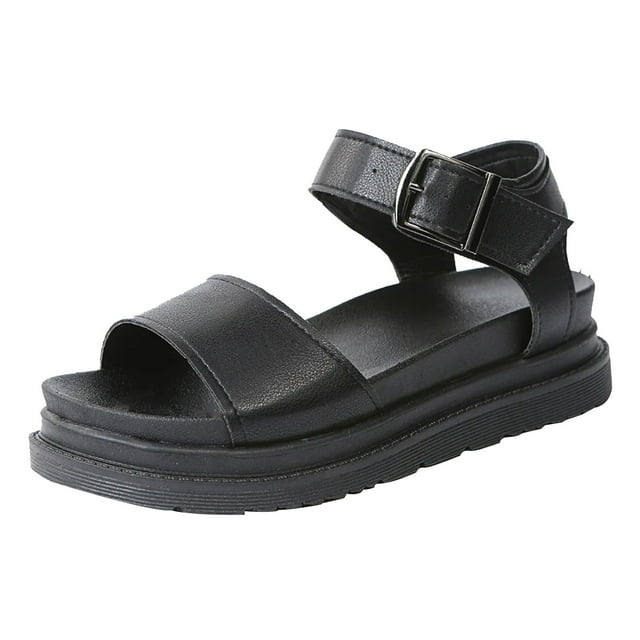 IUJSOY Flat Sandals for Women Open Toe Comfortable Footbed Platform Slingback Summer Walking Shoes