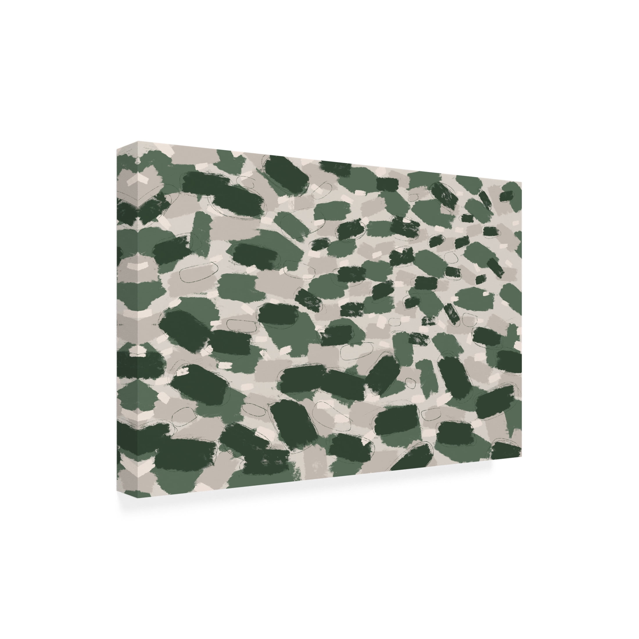 Canvas Wall Art - Treechild 'Green Pastel Strokes' Wall Art for Living Room, Bedroom, or Office D?cor by Trademark Fine Art - 47 x 30 Inches