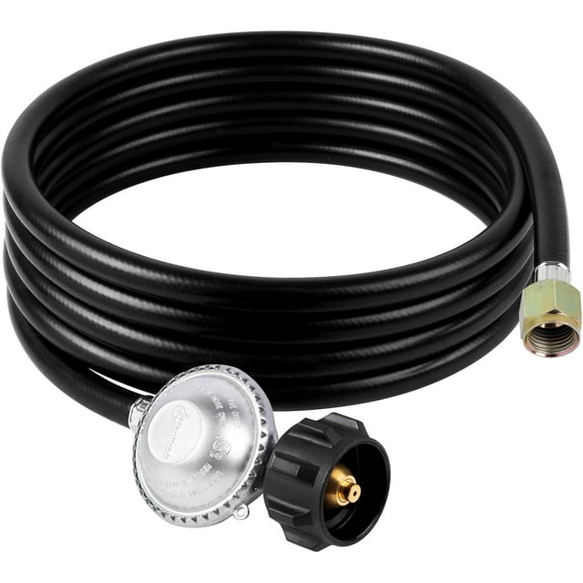 Czcpp-12 Pieds Tuyau de Propane Basse Pression avec Régulateur, pour Foyer au Propane, Chauffage de Patio, Barbecue à Gaz et Plus, Éclat Femelle 3/8 Pouce