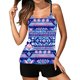 thumbnail image 1 of Trajes de baño tankini para mujer Trajes de baño de dos piezas con espalda de tiras y estampado conservador para mujer Traje de baño de dos piezas para mujer, 1 of 3