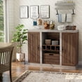 thumbnail image 3 of Furniture of America Vando Industrial Wood Multi-Storage Buffet in Walnut, 3 of 5