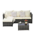 thumbnail image 5 of Aukfa Outdoor Patio Furniture Set - L shape Wicker Sectional Sofa with Coffee Table - Beige Cushions, 5 of 8