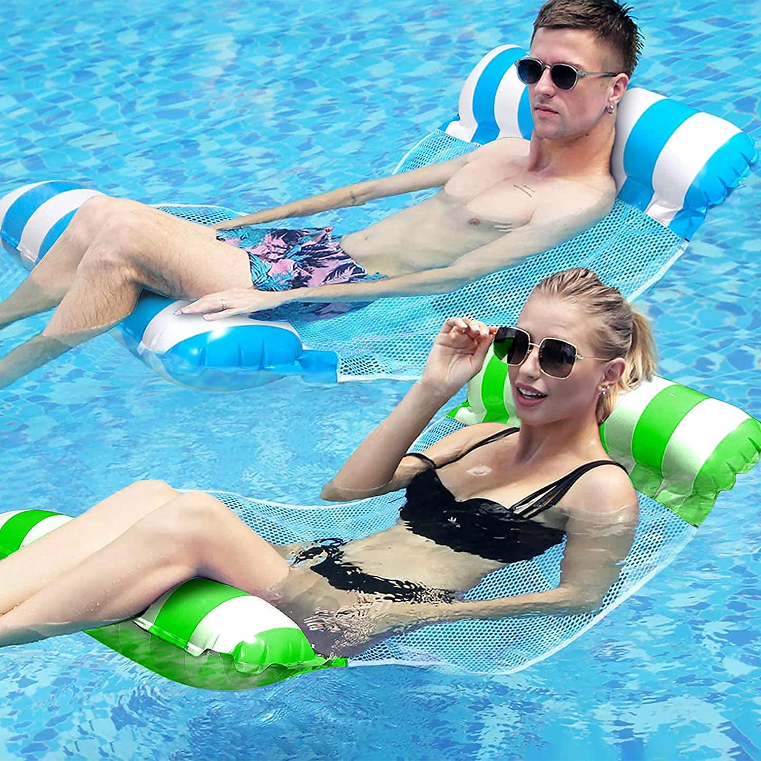 Details about   Adult Inflatable Water Hammock Floating Bed Lounge Chair Drifter Swimming Pool 