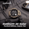 thumbnail image 3 of Garmin Instinct 2X Solar Tactical Rugged GPS Men Smartwatch, Coyote Tan with Power Glass Lens, Stealth Mode, LED Flashlight, 3 of 3