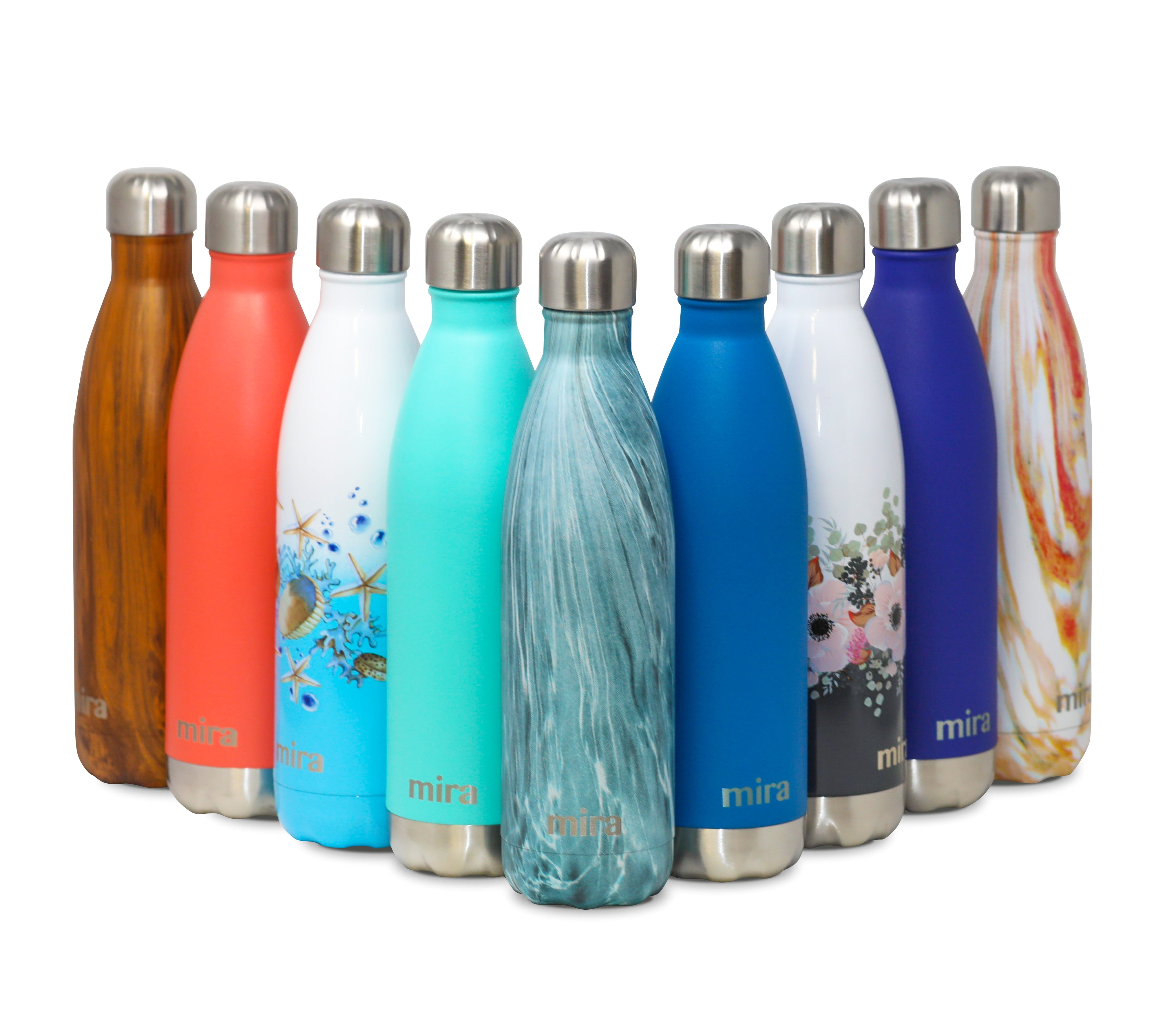 MIRA Vacuum Insulated Travel Water Bottle | Leak-proof Double Walled  Stainless Steel Cola Shape Sports Water Bottle | No Sweating, Keeps Your  Drink 