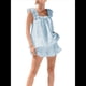 thumbnail image 2 of Conjunto de Pijama de Algodón de Dos Piezas para Mujer, con Volantes y Pantalones Cortos Informales, para Verano. Azul L, 2 of 8