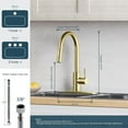 thumbnail image 5 of Single Handle Pull Down Sprayer Kitchen Faucet with Deckplate and Flexible Hose in Brushed Gold, 5 of 7