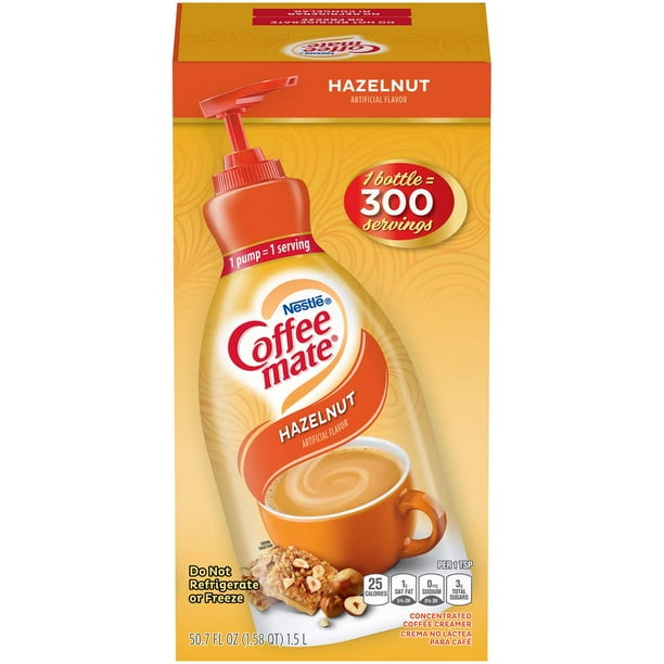 Nestle Coffee Mate Coffee Creamer Hazelnut Liquid Pump Bottle 50 7 Ounces Walmart Com Walmart Com